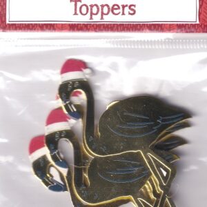 hobbycraft christmas toppers flamingos (5pk)