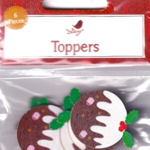 hobbycraft christmas toppers wooden christmas pudding (6pk)