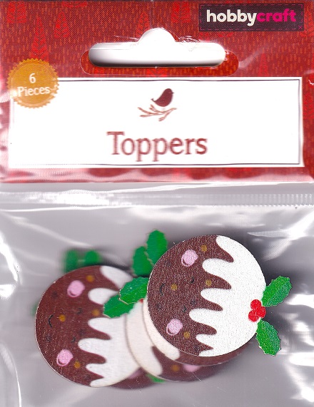 hobbycraft christmas toppers wooden christmas pudding (6pk)