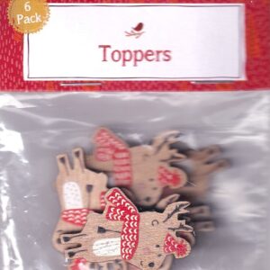 hobbycraft christmas toppers wooden reindeer (6pk)