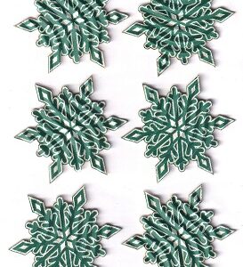 Hobbycraft - Green Ripple Stickers - Snowflakes