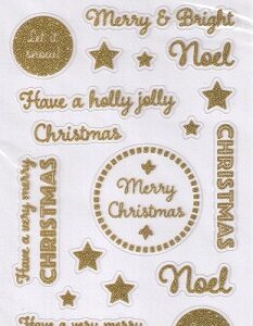 Hobbycraft - Holly Jolly Christmas Stickers - Gold Sentiments