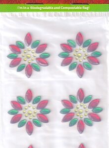 Hobbycraft - Poinsettia Gem Stickers (6Pcs)
