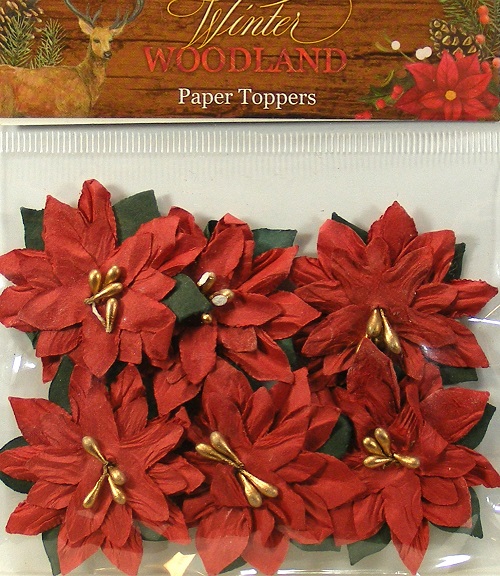 Hobbycraft - Winter Woodland - Lg Poinsettia Paper Toppers