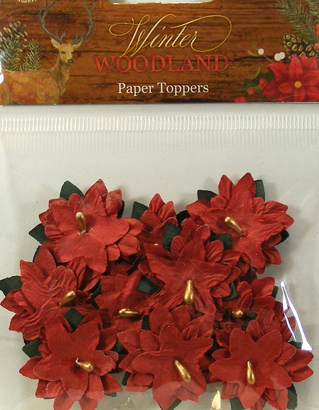 Hobbycraft - Winter Woodland - Sm Poinsettia Paper Toppers