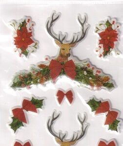 Hobbycraft - Winter Woodland - Stag  & Ponsettia 3D Stickers
