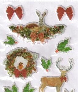 Hobbycraft - Winter Woodland - Stag  & Bows 3D Stickers