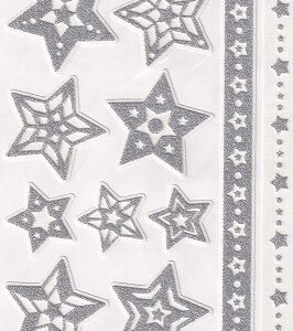 JT - Silver Foamy Star Stickers Design