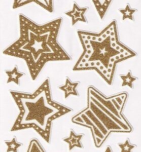 JT - Gold Foamy Star Stickers Design