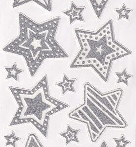 JT - Silver Foamy Star Stickers Design