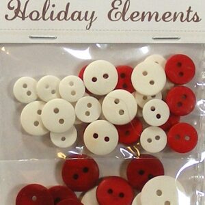 Little Birdie - Holiday Elements  - Red & White Buttons