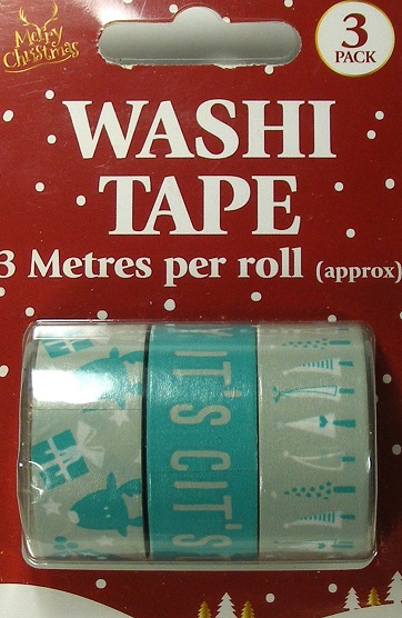 Merry Christmas Washi Tape 3 Pack Holly, Baby Its Cold Outside, Trees