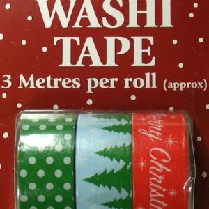 Merry Christmas Washi Tape 3 Pack Polka Dots, Trees, Merry Christmas