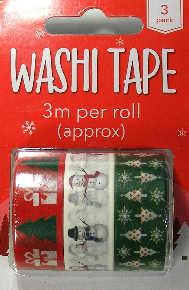 Merry Christmas Washi Tape 3 Pack (Snowman)