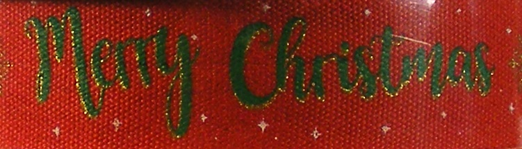 North Pole - 2mtr Cotton Christmas Ribbon - Merry Christmas