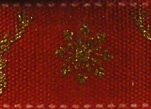 North Pole - 2mtr Cotton Christmas Ribbon - Stag