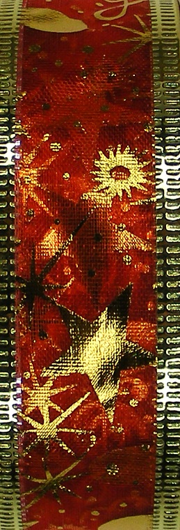 North Pole - 4mtr Christmas Ribbon Music Note Red