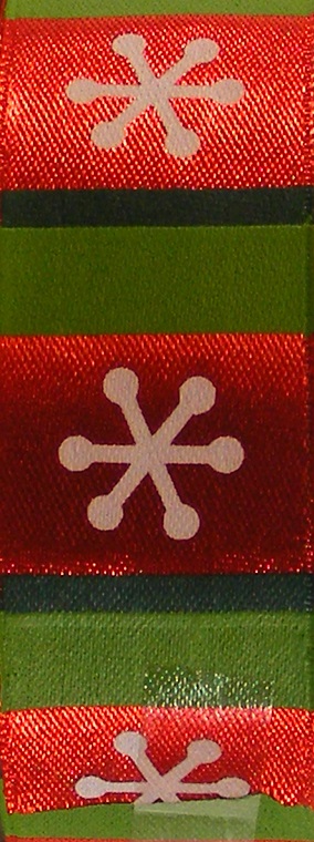 North Pole - Snowflakes Santin Ribbon 3mtr