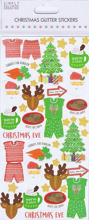 Simply Creative - Christmas Glitter Stickers - Christmas Eve