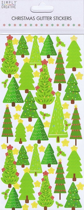 Simply Creative - Christmas Glitter Stickers - Christmas Trees