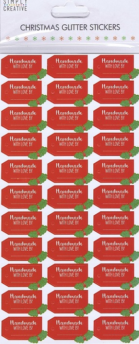 Simply Creative - Christmas Glitter Stickers - Handmade With Love