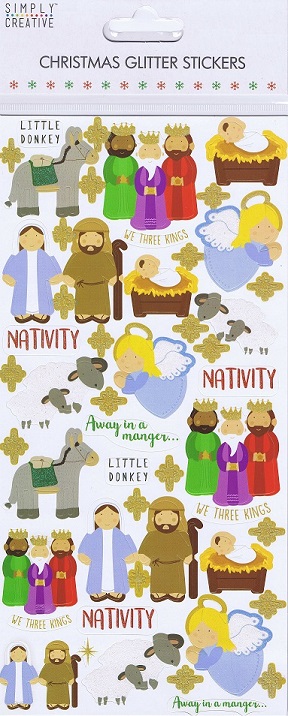 Simply Creative - Christmas Glitter Stickers - Nativity