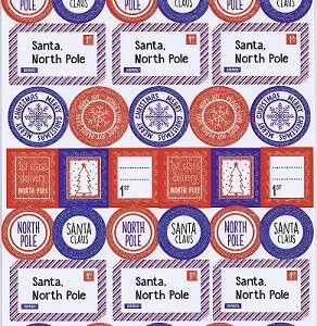 Simply Creative - Christmas Glitter Stickers - Postage Stamps Etc