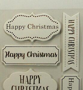 Simply Creative - Christmas Sentiment Toppers  (White & Gold)