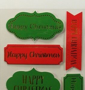 Simply Creative - Green & Red (Gold) Merry Christmas Toppers