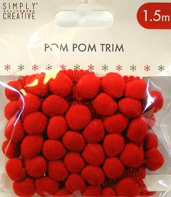 Simply Creative - Pom Pom Trim (Red)