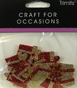 Trimits - Craft For Occasions - Red & Gold Glittery Presents