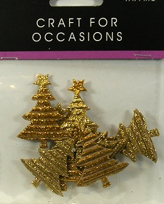 Trimits - Crafts For Occasions - Gold Glitter Christmas Trees