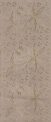 Christmas Glitter Peel Offs - Stars & Moons (Gold)