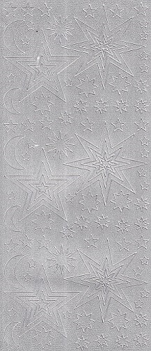 Christmas Glitter Peel Offs - Stars & Moons (Silver)