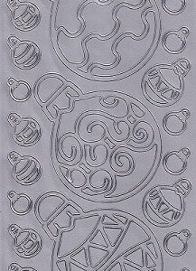 Christmas Peel Off Sheet - Christmas Baubles (Silver)