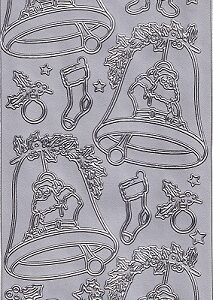 Christmas Peel Off Sheet - Christmas Decorative Bells (Silver)