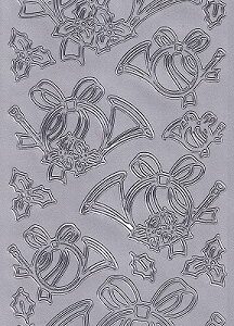 Christmas Peel Off Sheet - Christmas Horns (Silver)