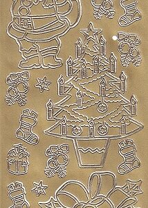 Christmas Peel Off Sheet - Christmas Icons (Gold)