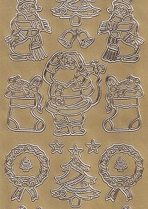 Christmas Peel Off Sheet - Christmas Icons (Gold)
