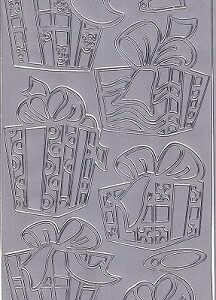 Christmas Peel Off Sheet - Christmas Presents (Silver)