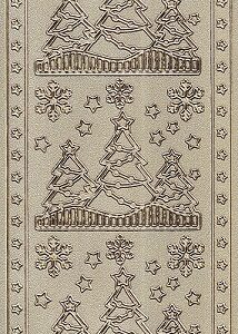 Christmas Peel Off Sheet - Christmas Trees (Gold On Gold Pearl)