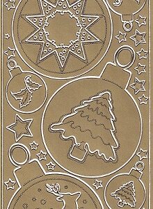 Christmas Peel Off Sheet - Decorative Baubles (Gold)