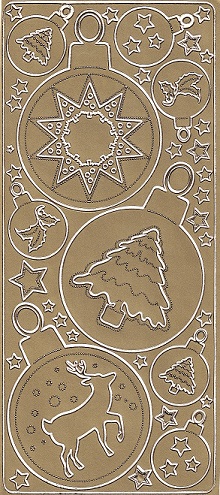 Christmas Peel Off Sheet - Decorative Baubles (Gold)