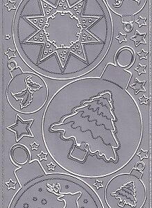 Christmas Peel Off Sheet - Decorative Baubles (Silver)