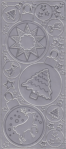 Christmas Peel Off Sheet - Decorative Baubles (Silver)
