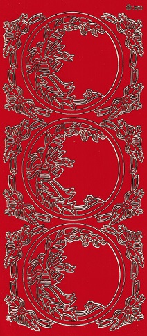 Christmas Peel Off Sheet - Decorative Christmas Circles (Red)