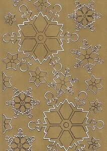 Christmas Peel Off Sheet - Gold Snowflakes On Gold