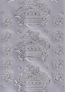 Christmas Peel Off Sheet - Holly Baubles (Silver)