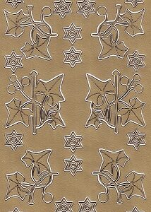 Christmas Peel Off Sheet - Holly Leaves(Gold)