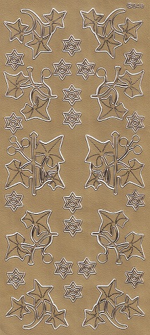 Christmas Peel Off Sheet - Holly Leaves(Gold)